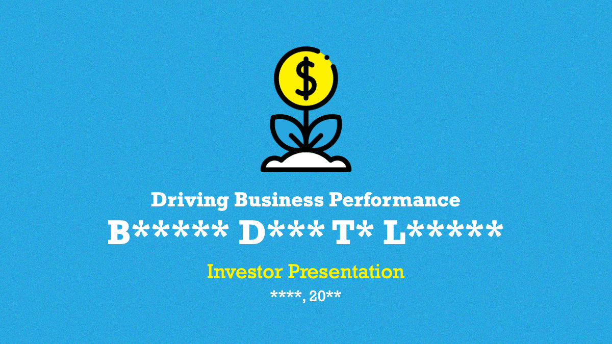 Chat GPT PowerPoint Template slide: dollar plant icon, blue background, white text on investor presentation theme