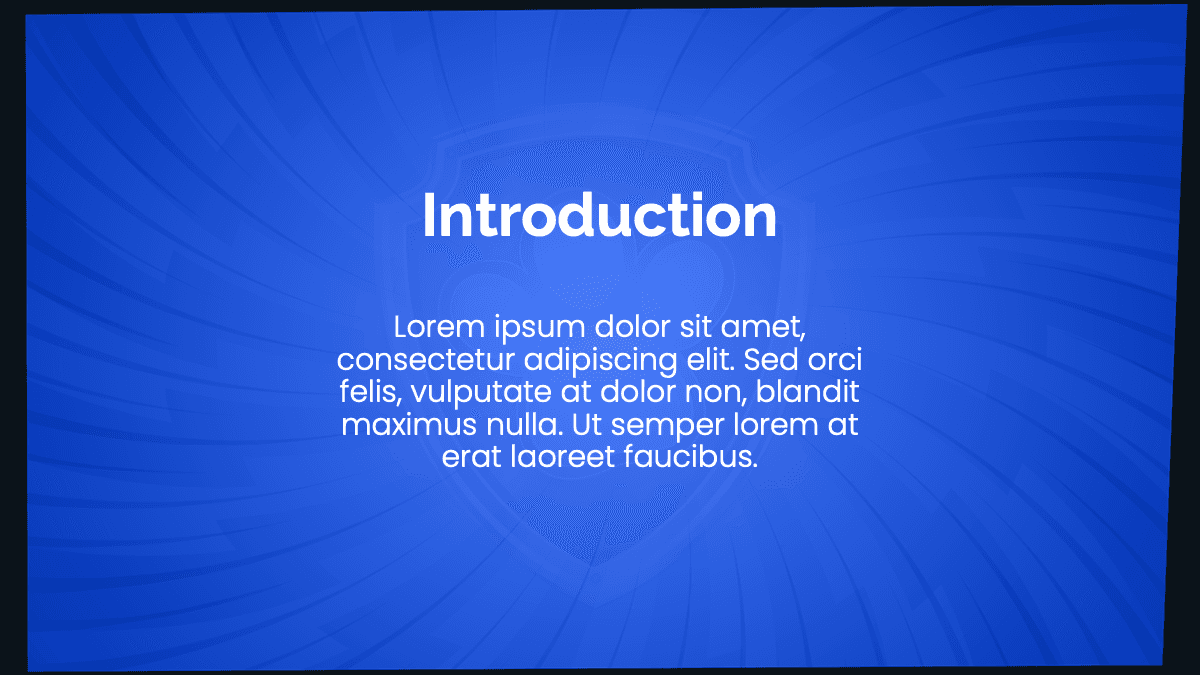 Blue gradient background with white "Introduction" heading and Lorem ipsum body text in the Paw Patrol PowerPoint Template
