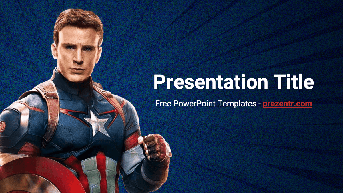 Main Slide of the Captain America PowerPoint Template