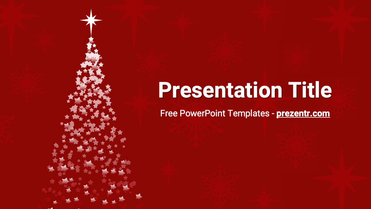 Christmas Star on Top of the Christmas Tree PowerPoint Template Plantilla de PowerPoint