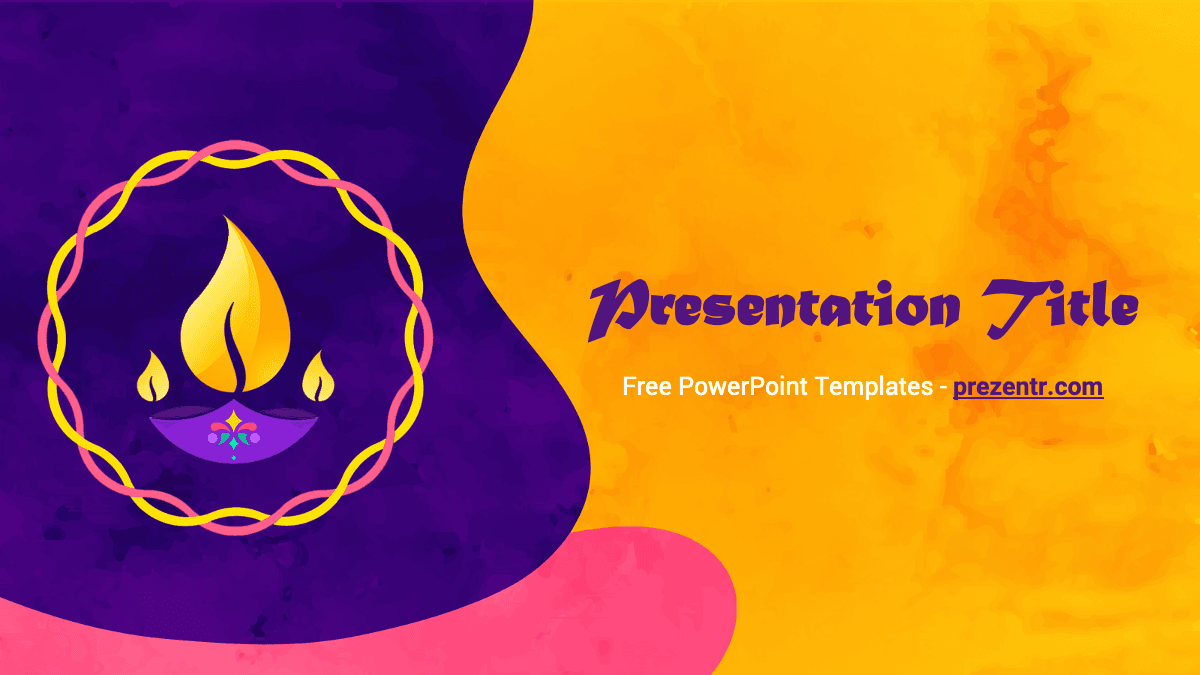 Diwali PowerPoint Template with candle on the left