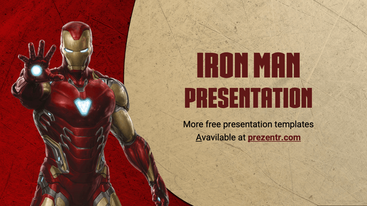 Title Slide of the Iron Man PowerPoint Template