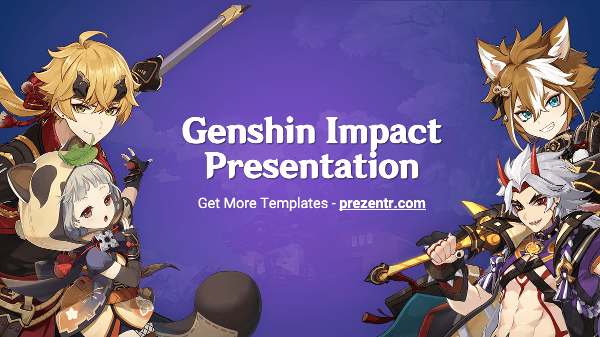 Genshin Impact Main Slide of the PowerPoint Template