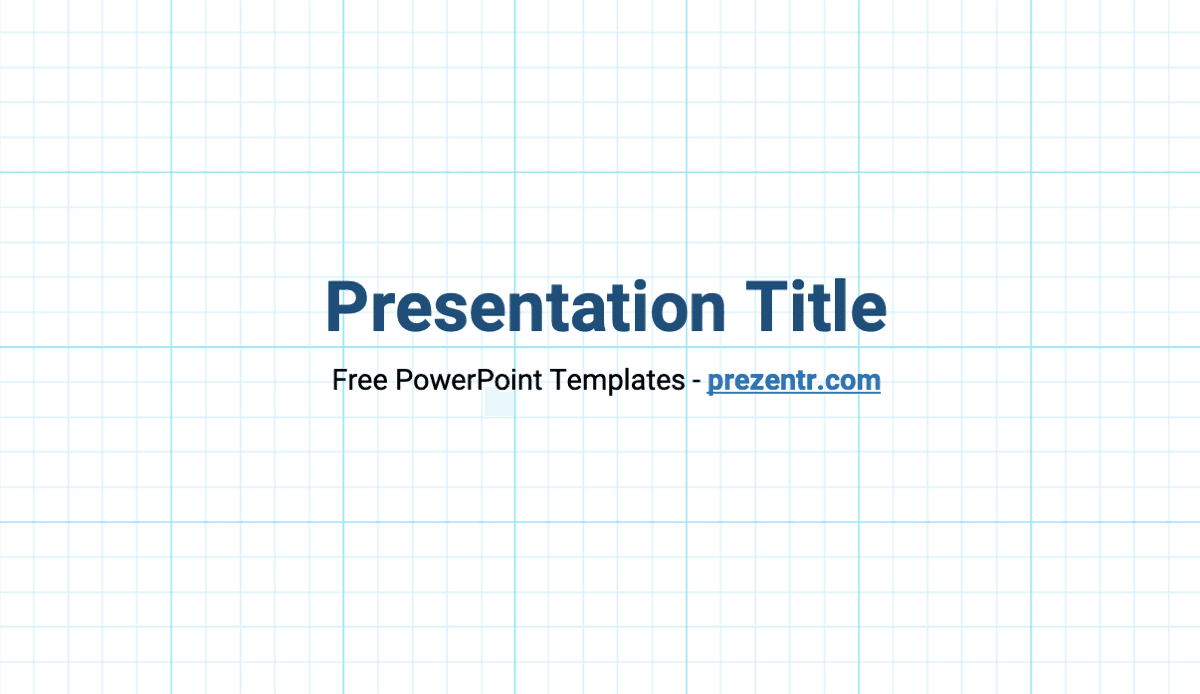 Graph Paper PowerPoint Template cover slide with blue title text and grid background