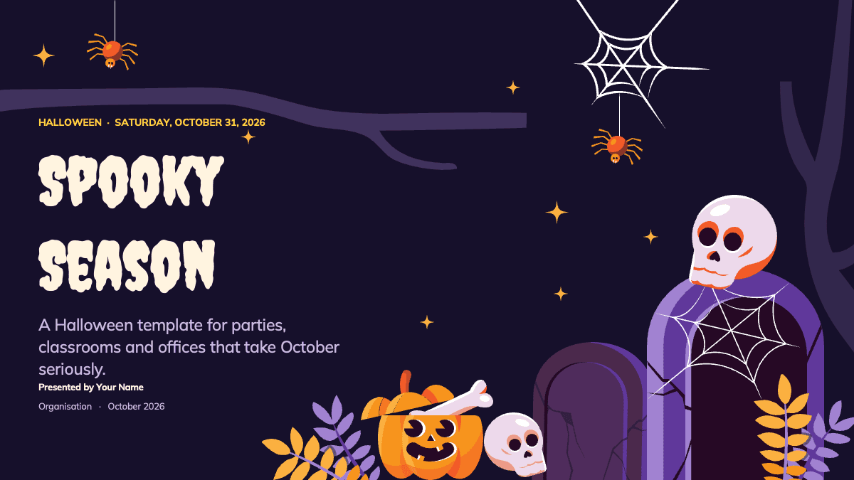 Halloween 2026 PowerPoint & Canva Template – slide 1