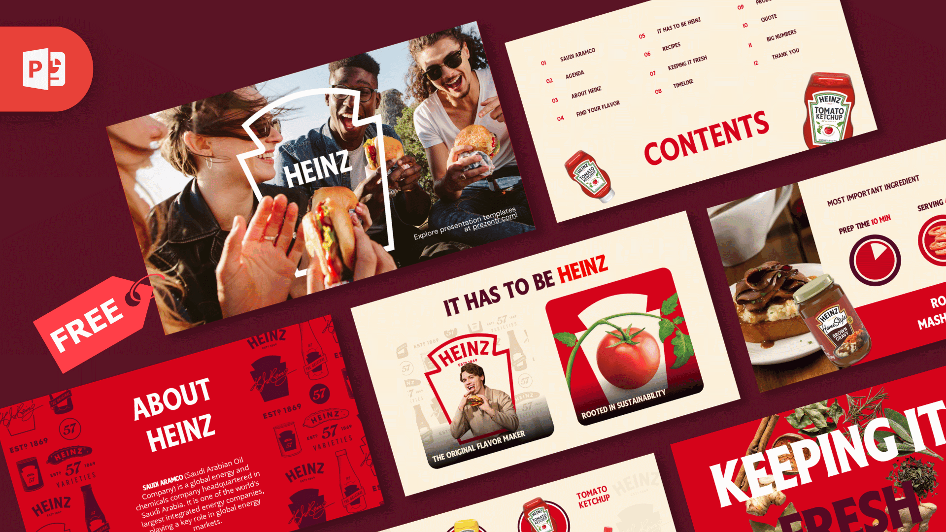 Heinz PowerPoint Template – preview of all slides