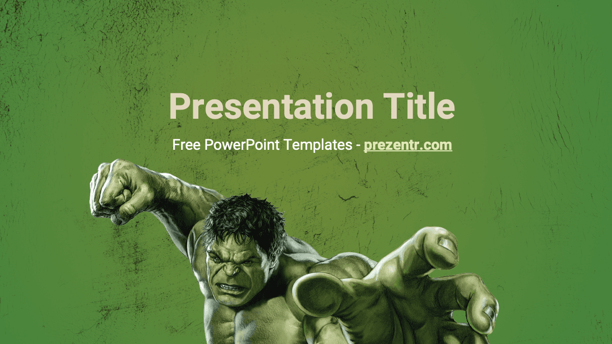 Main Slide of the Hulk PowerPoint Template