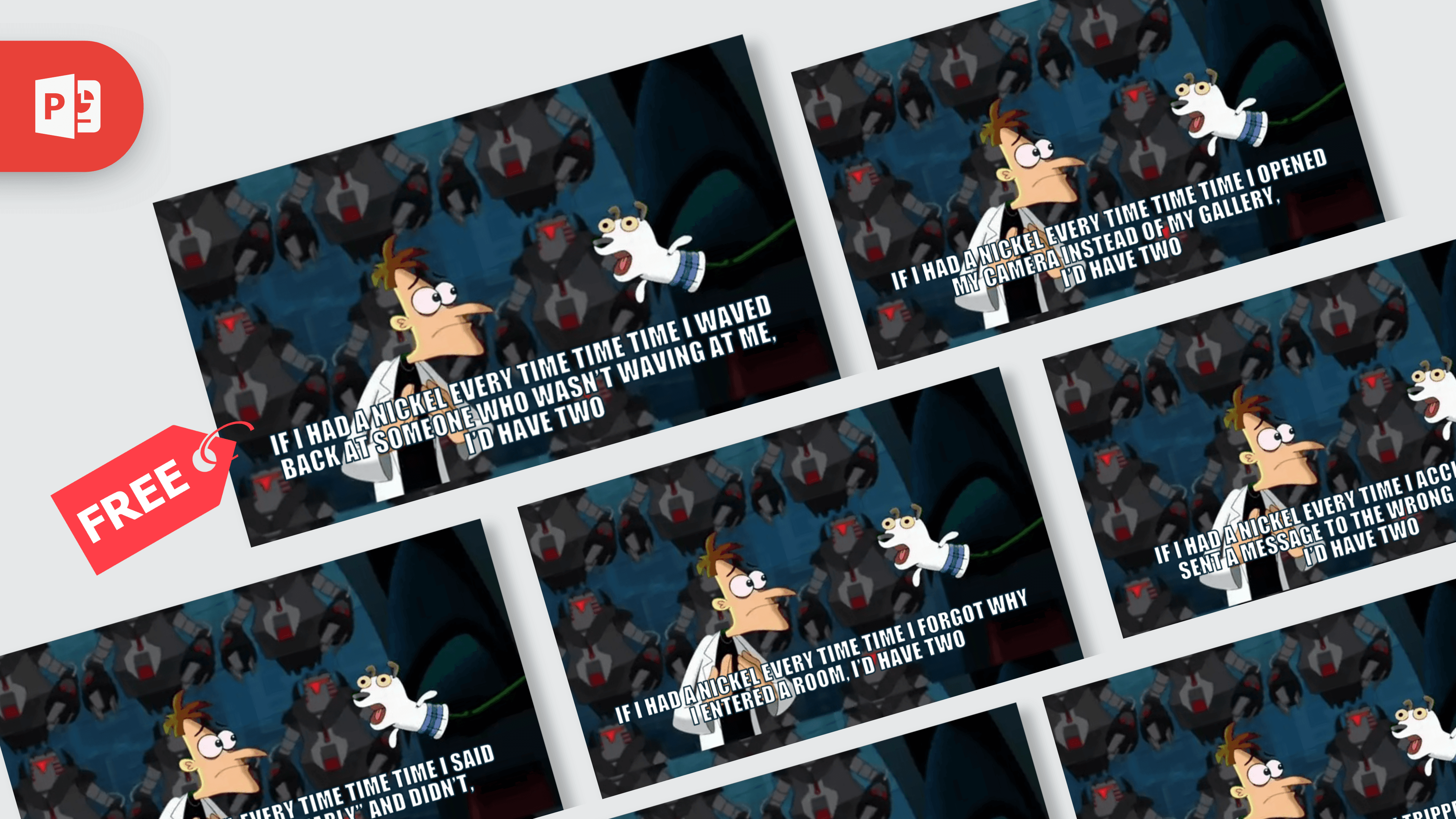 If I Had A Nickel meme template with cartoon characters and blue background layout