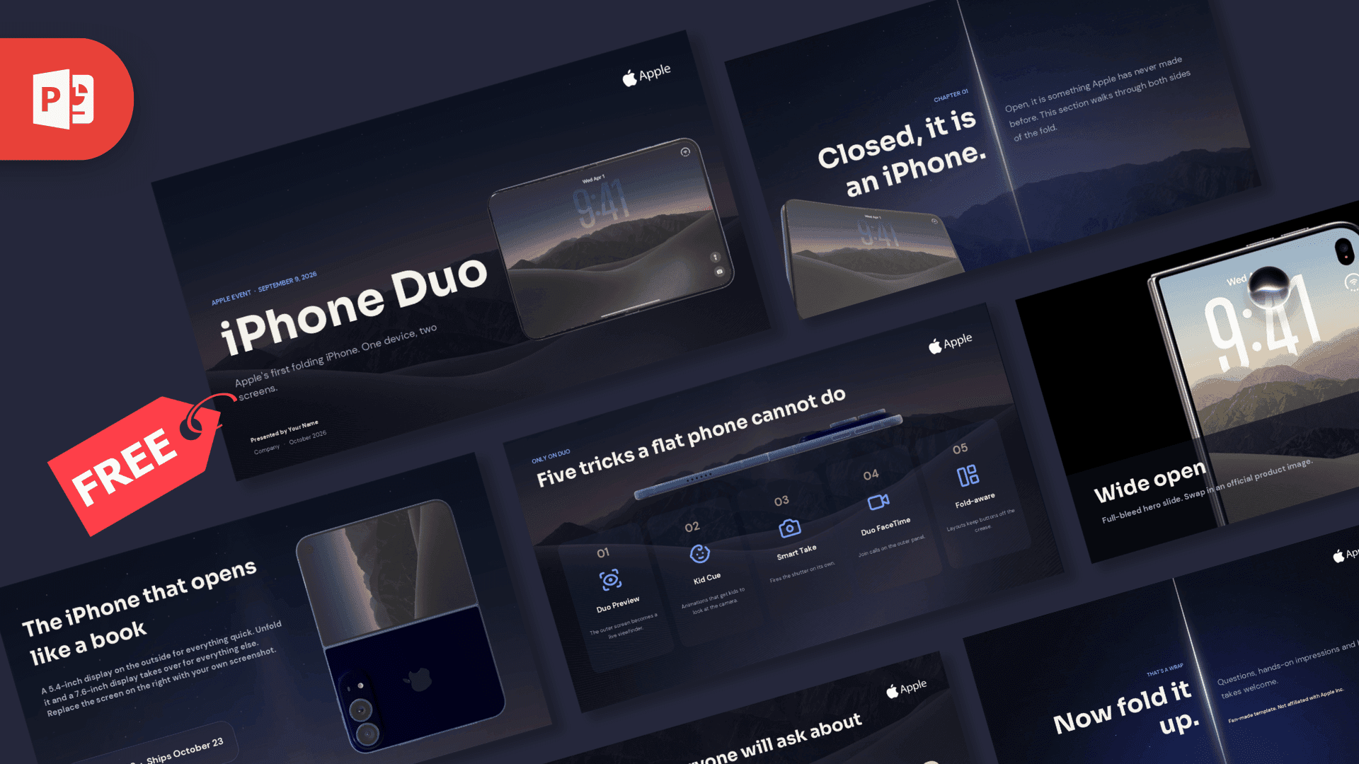 iPhone Duo PowerPoint Template – preview of all slides