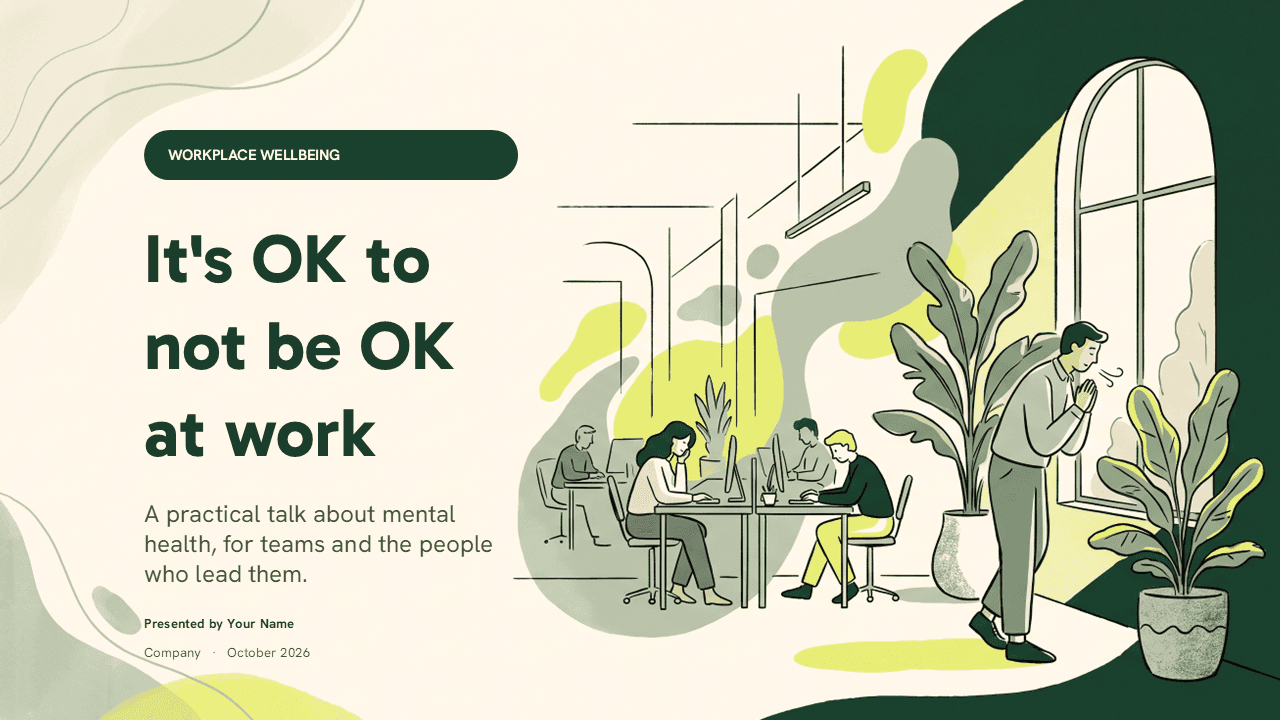 Mental Health at Work PowerPoint & Canva Template – slide 1