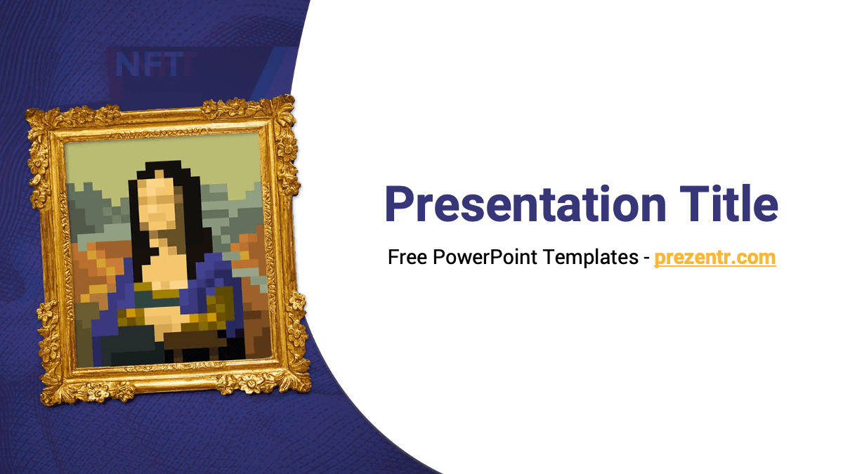 Intro slide containing NFT Artwork in vintage frame