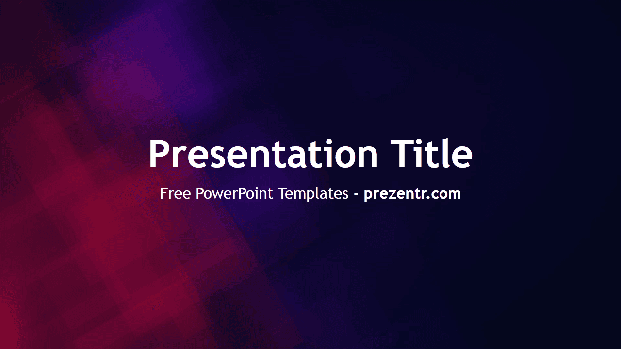 Red and Blue PowerPoint Template cover slide with gradient background and centered white text