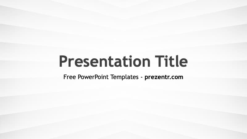Simple PowerPoint Template cover slide with centered text on a minimalist gray and white striped background design