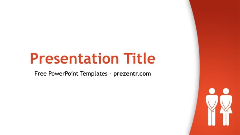 STDs PowerPoint Template cover slide with red and white design, two figure icons, and curved divider layout