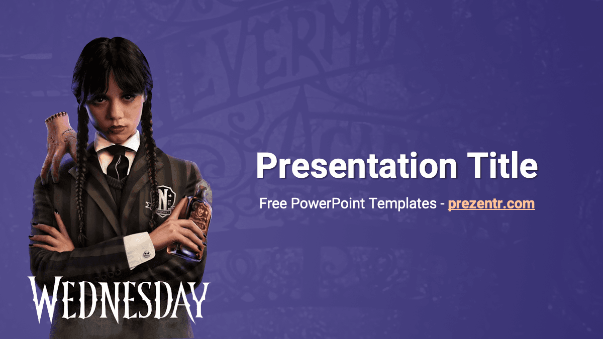 Wednesday Addams PowerPoint Template Plantilla