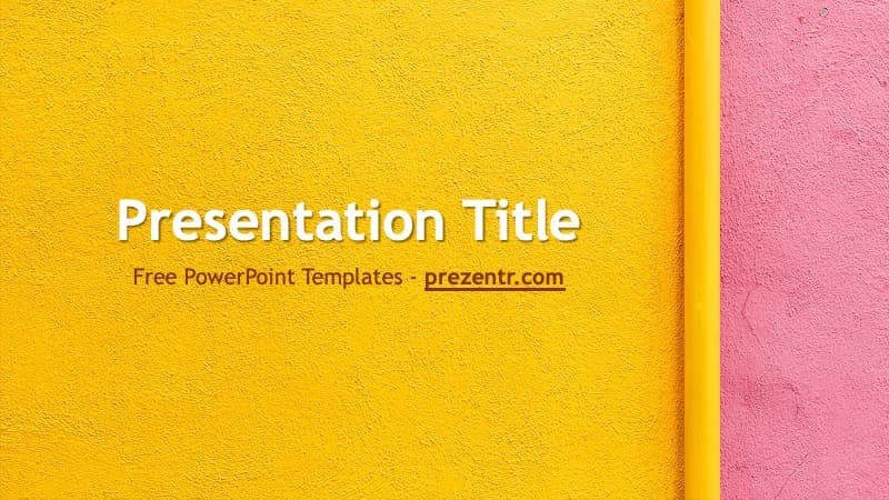 Yellow and pink wall texture background for PowerPoint