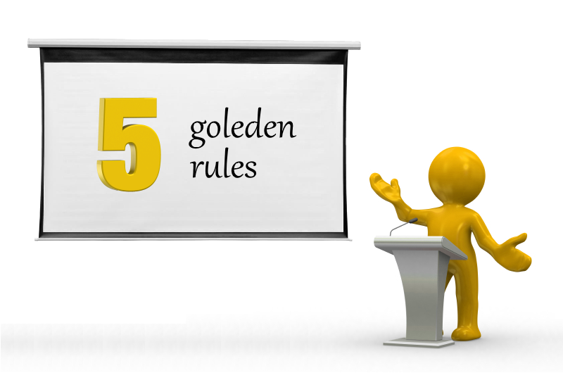 5 Golden Rules Presentation Man 3D PowerPoint