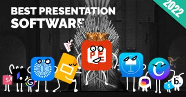 PowerPoint on the throne, Google Slides, Keynote and other around it