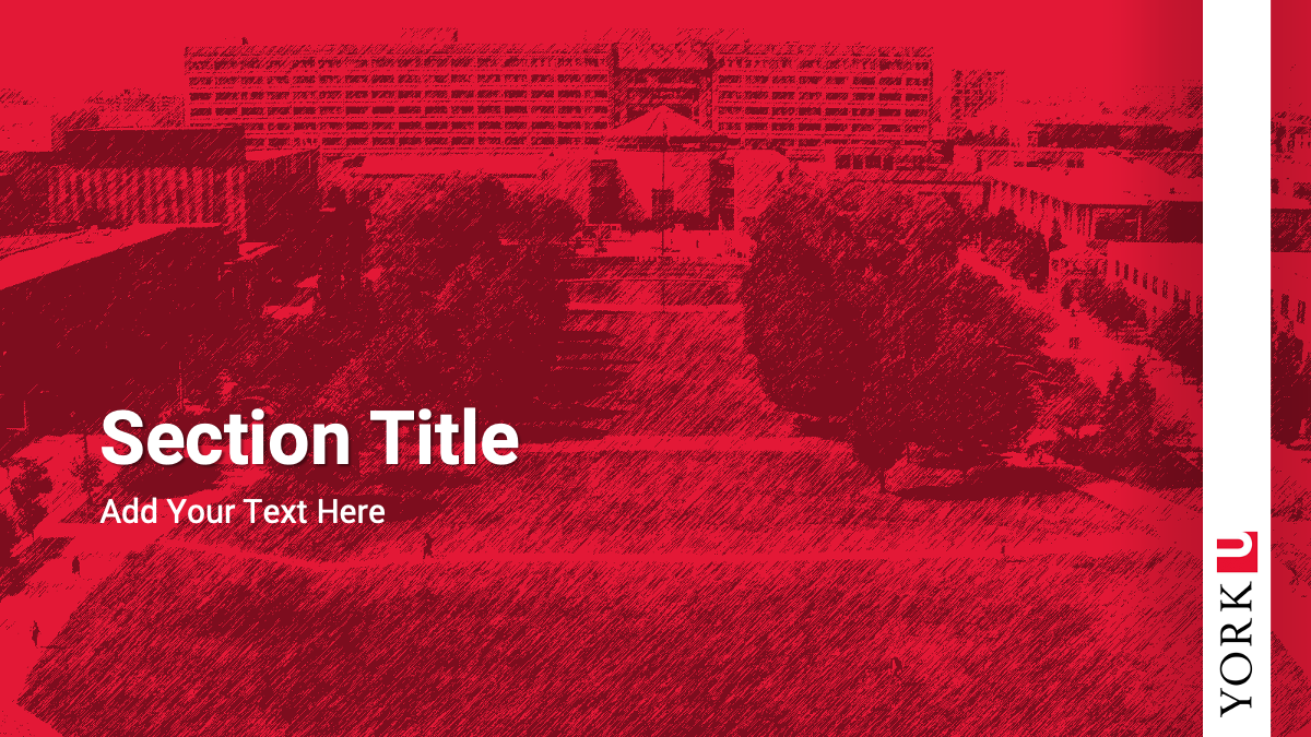 Section Slide of the York University PowerPoint Template
