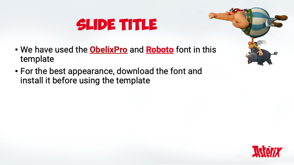 Content Slide of the Asterix PowerPoint Template