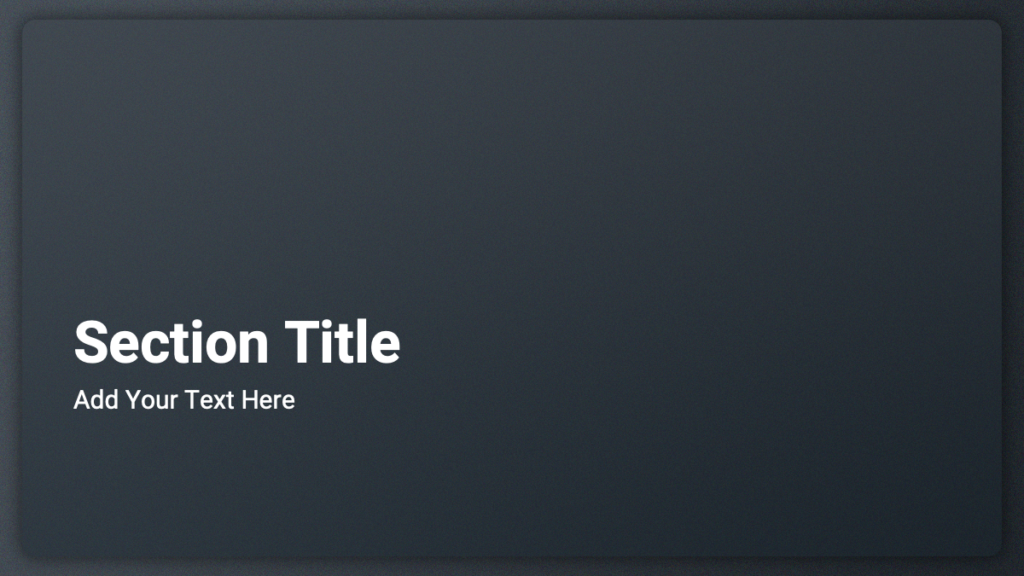 section slide of the dark theme background for PowerPoint