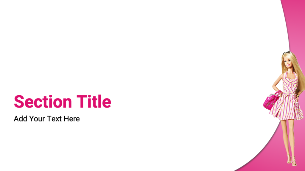Section Slide of the Barbie PowerPoint Theme
